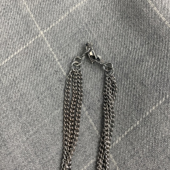 Silver Tassel Necklace Costume Jewelry Multi strand - Picture 8 of 13